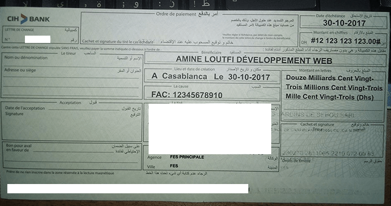 impression chéques et effets maroc